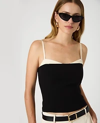 French Connection Women's Azra Corset-Strap Twill Top