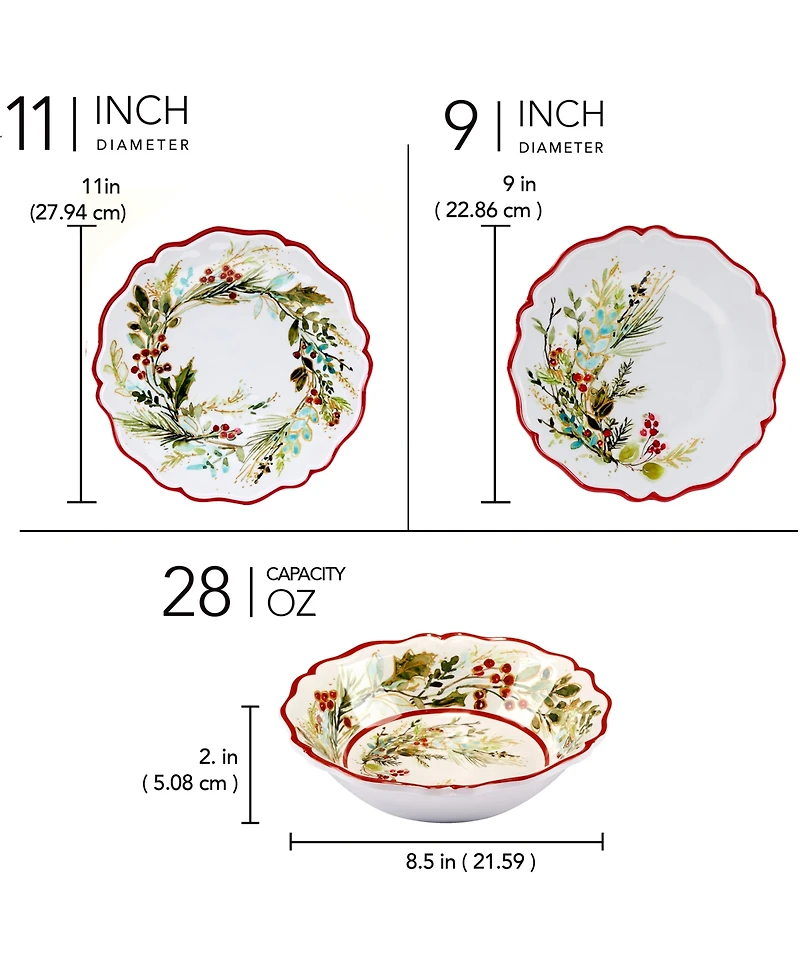 Certified International Christmas Gatherings 12 Pc. Dinnerware Set, Service for 4