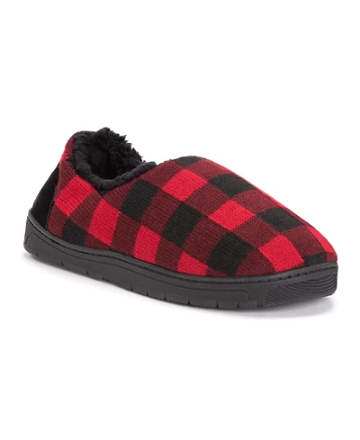 Muk Luks Men's John Slippers, Red/Black, L (12-13)