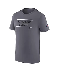 Nike Men's Gray Paris Saint-Germain Verbiage T-Shirt