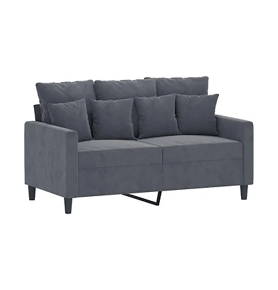 vidaXL 2-Seater Sofa Dark Gray 47.2" Velvet