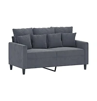 vidaXL 2-Seater Sofa Dark Gray 47.2" Velvet