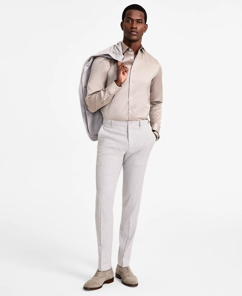 Calvin Klein Men's Slim Fit Linen Suit Pant