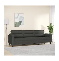vidaXL 3-Seater Sofa Dark Gray 82.7" Microfiber Fabric