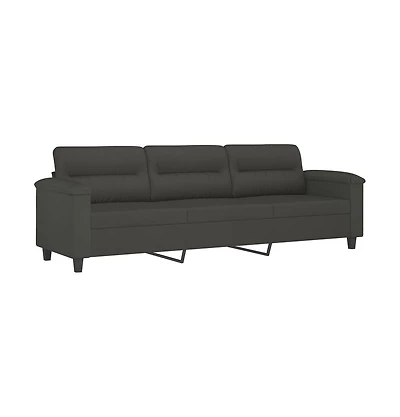 vidaXL 3-Seater Sofa Dark Gray 82.7" Microfiber Fabric