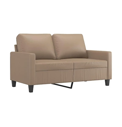 vidaXL 2-Seater Sofa Cappuccino 47.2" Faux Leather