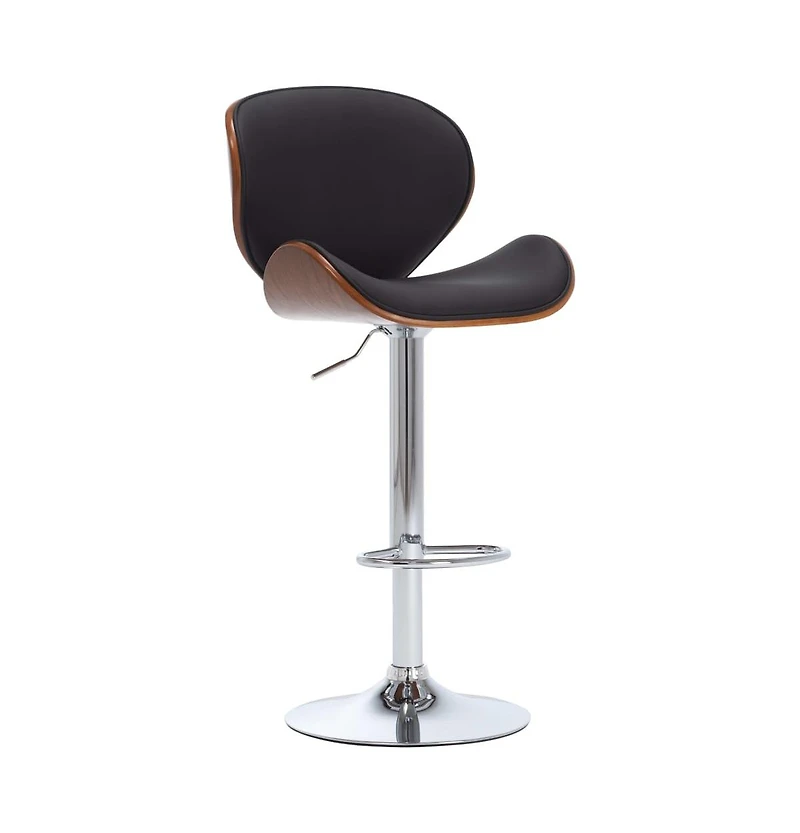 Bar Stool Black Faux Leather