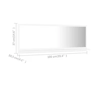 vidaXL Bathroom Mirror White 39.4"x4.1"x14.6" Engineered Wood