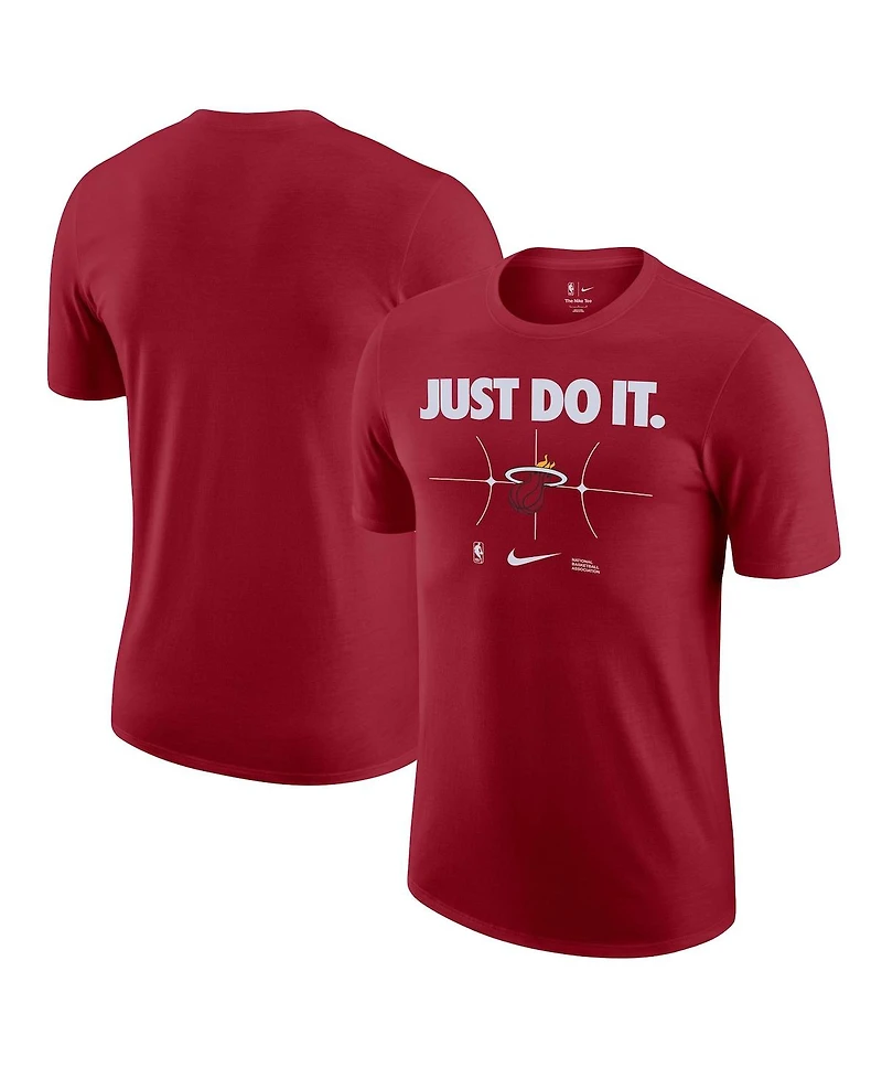 Nike Men's Red Miami Heat Just Do It T-Shirt