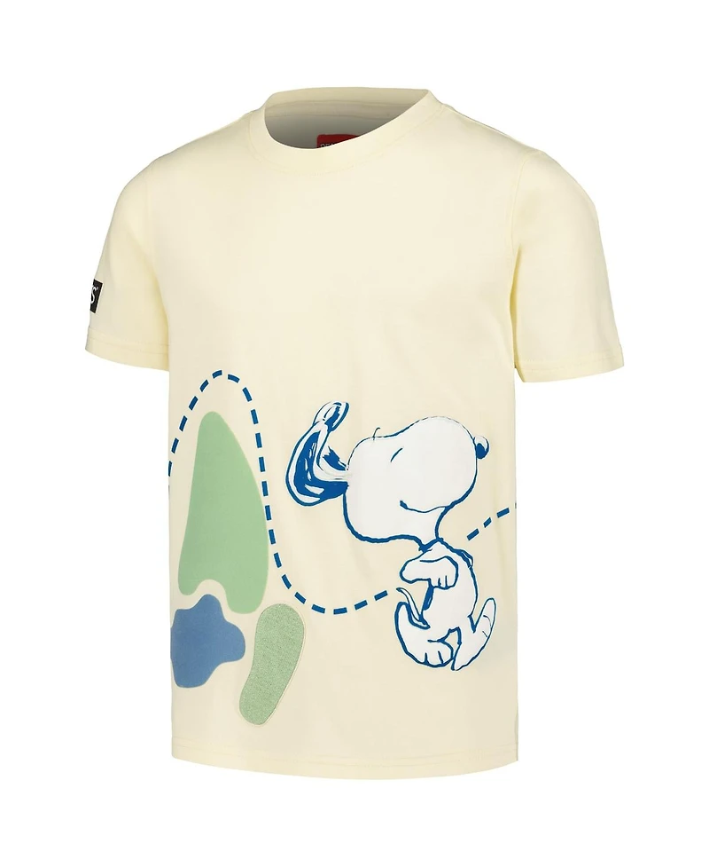 Freeze Max Big Boys and Girls Cream Peanuts Snoopy Map T-Shirt