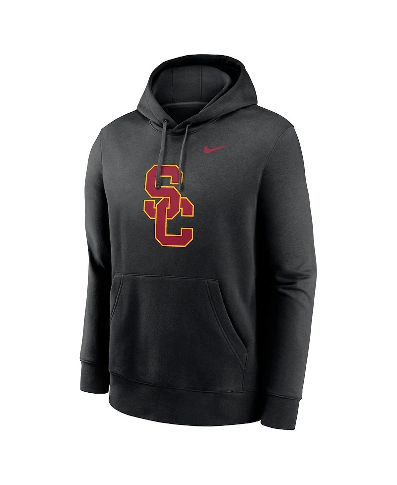Nike Men's Black Usc Trojans Primetime Evergreen Club Fleece Pullover Hoodie