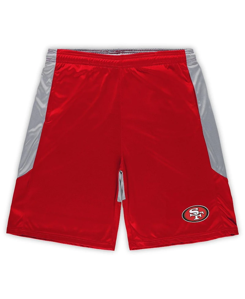 Fanatics Men's Scarlet/Silver San Francisco 49ers Big Tall Team Logo Shorts