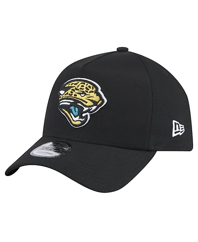 New Era Men's Black Jacksonville Jaguars Throwback Logo Standard A-Frame 9FORTY Adjustable Hat