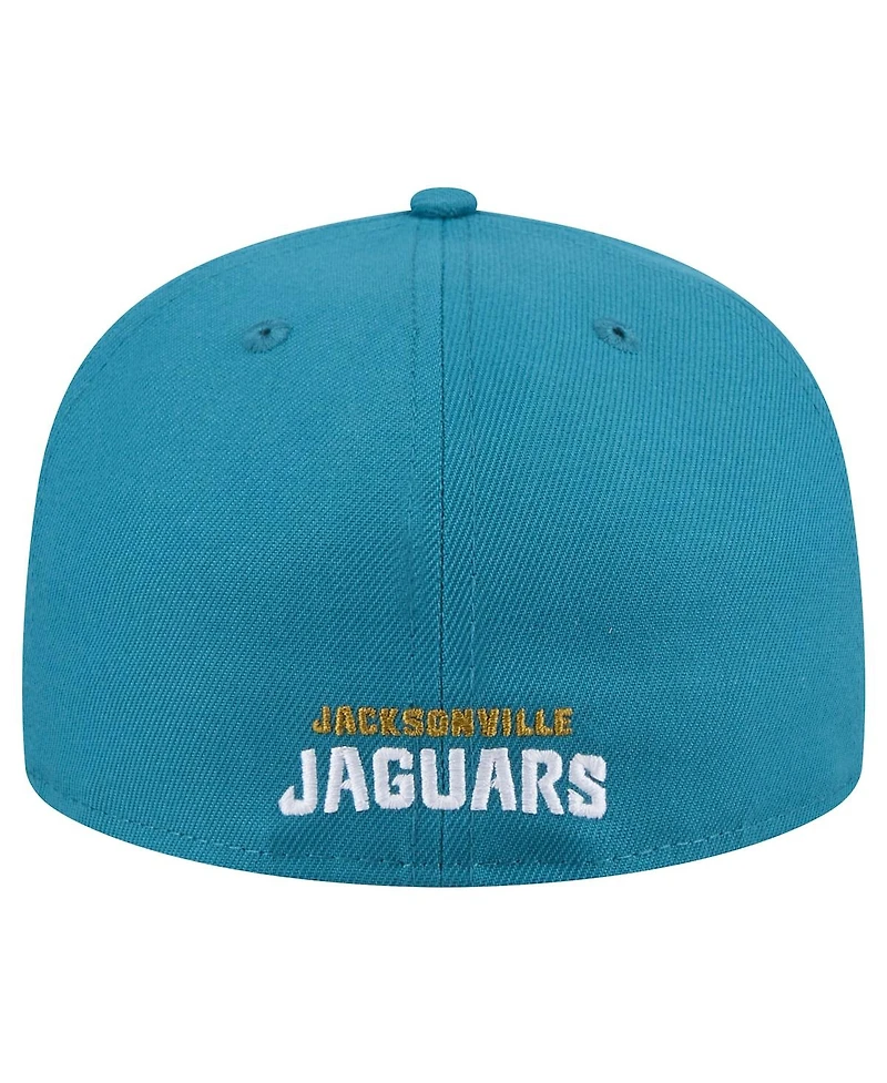 New Era Men's Teal Jacksonville Jaguars Throwback Logo Omaha 59FIFTY Fitted Hat