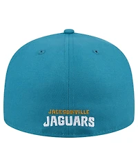 New Era Men's Teal Jacksonville Jaguars Throwback Logo Omaha 59FIFTY Fitted Hat