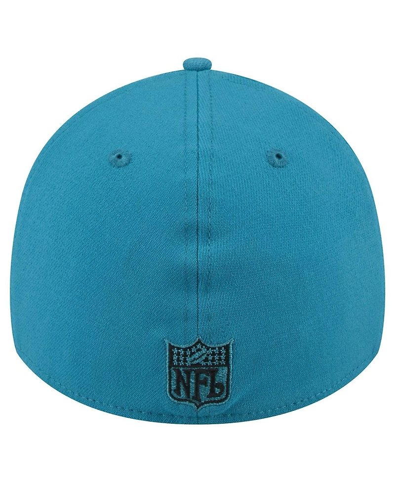 New Era Men's Teal Jacksonville Jaguars Throwback Logo Standard 39THIRTY Flex Hat