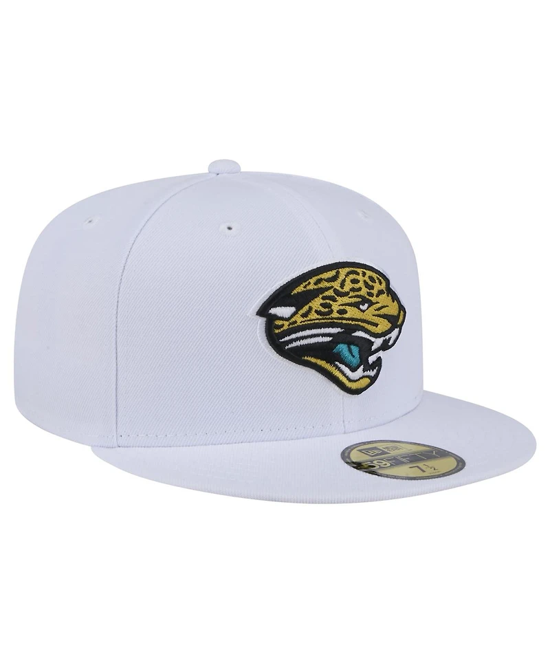 New Era Men's White Jacksonville Jaguars Throwback Logo Omaha 59FIFTY Fitted Hat