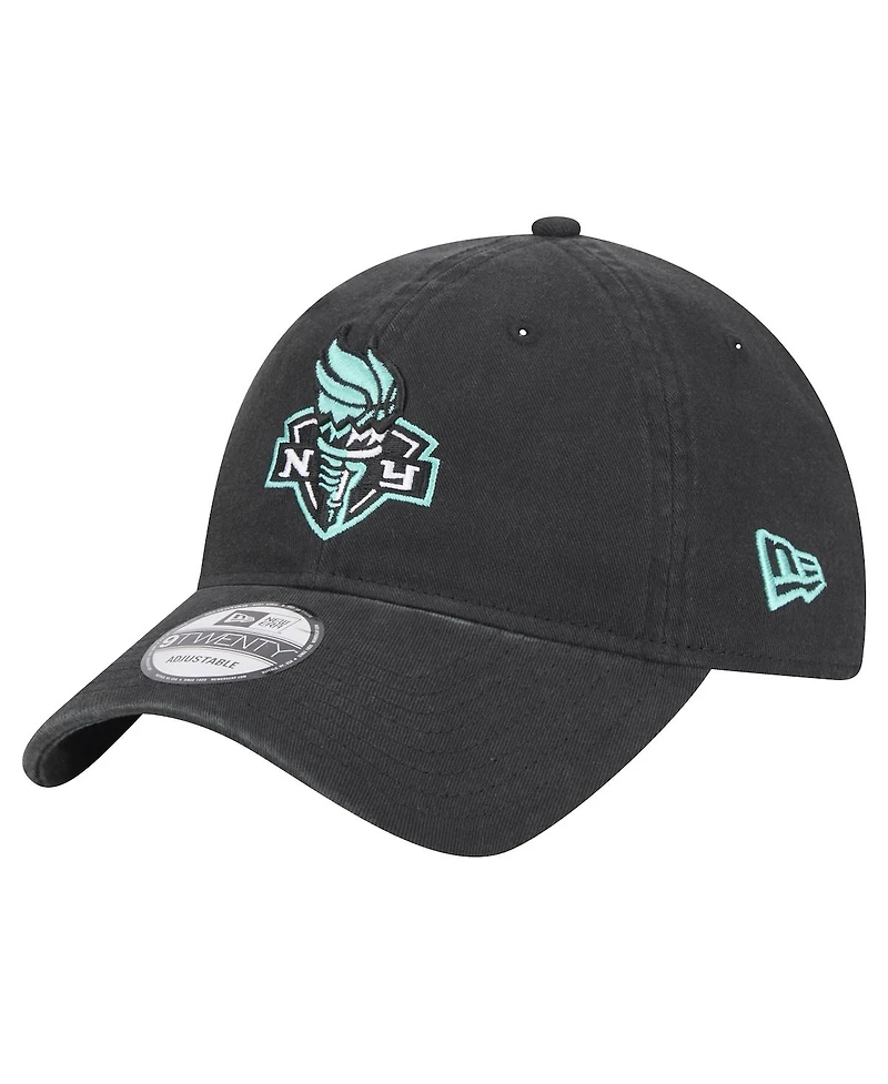 New Era Men's and Women's Black New York Liberty Core Logo 9TWENTY Adjustable Hat