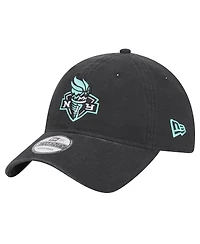New Era Men's and Women's Black New York Liberty Core Logo 9TWENTY Adjustable Hat