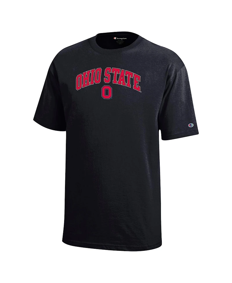 Champion Big Boys and Girls Black Ohio State Buckeyes Arch Over Logo T-Shirt