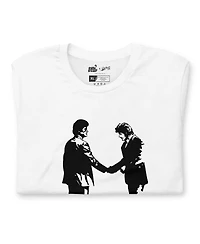 Section 119 Men's and Women's White Pink Floyd Wish You Were Here Handshake Tri-Blend T-Shirt