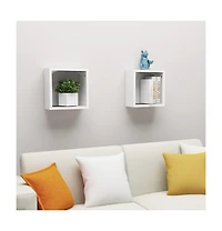 vidaXL Wall Cube Shelves 2 pcs White 11.8"x5.9"x11.8"