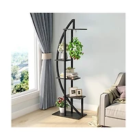 Tribesigns 5-Tier Plant Stand Pack of 2, Multi-Purpose Curved Display Shelf Bonsai Flower Rack for Indoor Garden, or Balcony, Home Use