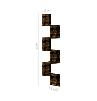 vidaXL Wall Corner Shelf Smoked Oak 7.5"x7.5"x48.4" Engineered Wood