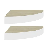 vidaXL Wall Corner Shelves pcs Oak and White 13.7"x13.7"x1.4" Mdf