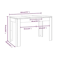 vidaXL Dining Table Concrete Gray 47.2"x23.6"x29.9" Engineered Wood