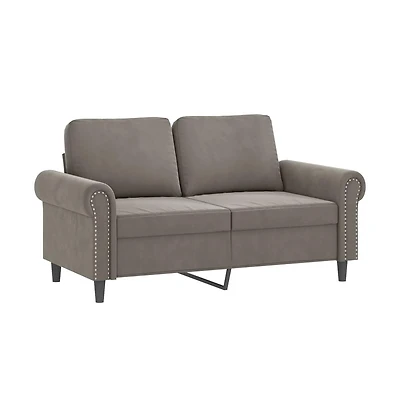 vidaXL 2-Seater Sofa Light Gray 47.2" Velvet