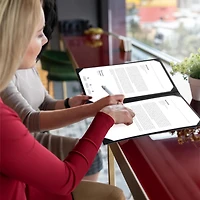 WeChef 10 Packs Restaurant Menu Covers 8.5 x 14 Book Style 2 Pages 2 Views Black