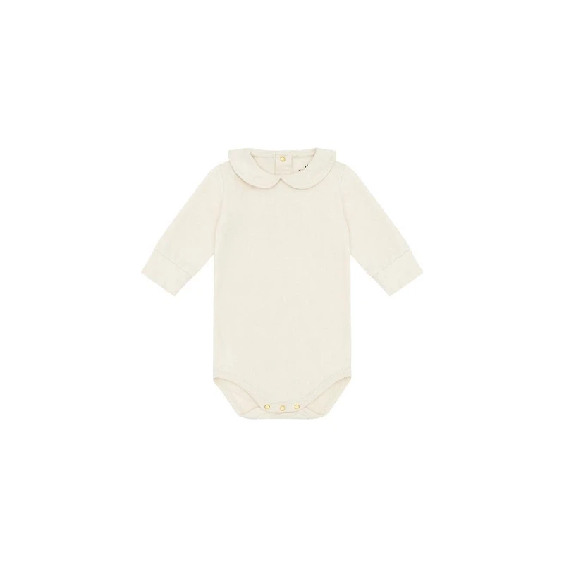 Vild House of Little Toddler Ls Organic Cotton Collared Bodysuit - Ecru