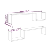 vidaXL Wall Shelves 2 pcs Sonoma Oak 39.4"x5.9"x7.9" Engineered Wood