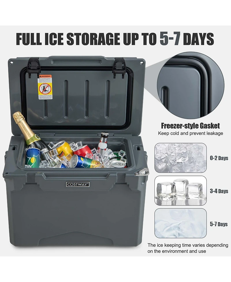 25 Qt Portable Cooler Rotomolded Ice Chest Insulated Ice Box