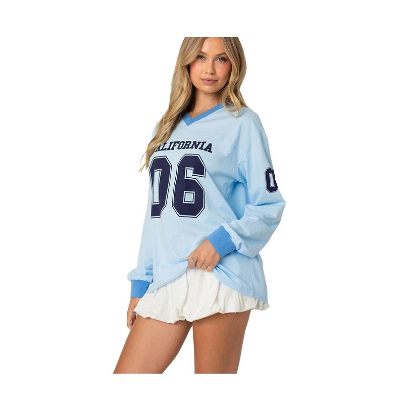 Edikted Womens 06 Oversized Long Sleeve T Shirt