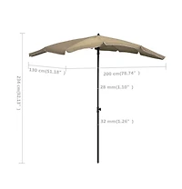 Garden Parasol with Pole 78.7"x51.2" Taupe