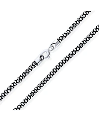 Bling Jewelry Bali Style Thin .925 Sterling Silver Coreana Black Antiqued Popcorn Chain Necklace 3MM