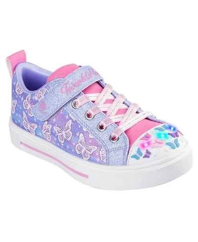 Skechers Little Girls' Twinkle Toes: Twinkle Sparks - Ombre Flutter Stay-Put Light-Up Casual Sneakers from Finish Line