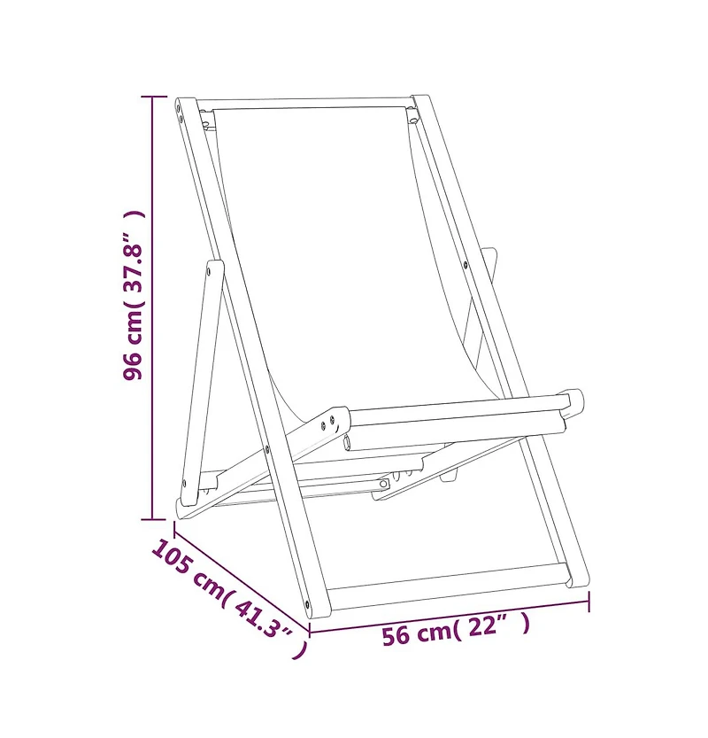 vidaXL Folding Beach Chair Solid Teak Wood