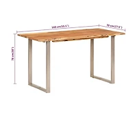 Dining Table 55.1"x27.6"x29.9" Solid Acacia Wood