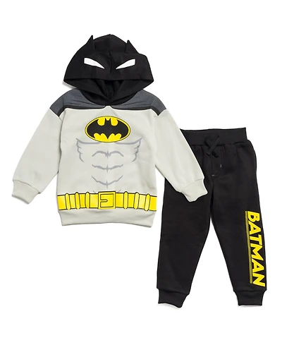 Dc Comics Boys Justice League Superman Batman Fleece Pullover Hoodie and Pants Outfit Set to