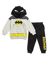 Dc Comics Boys Justice League Superman Batman Fleece Pullover Hoodie and Pants Outfit Set to