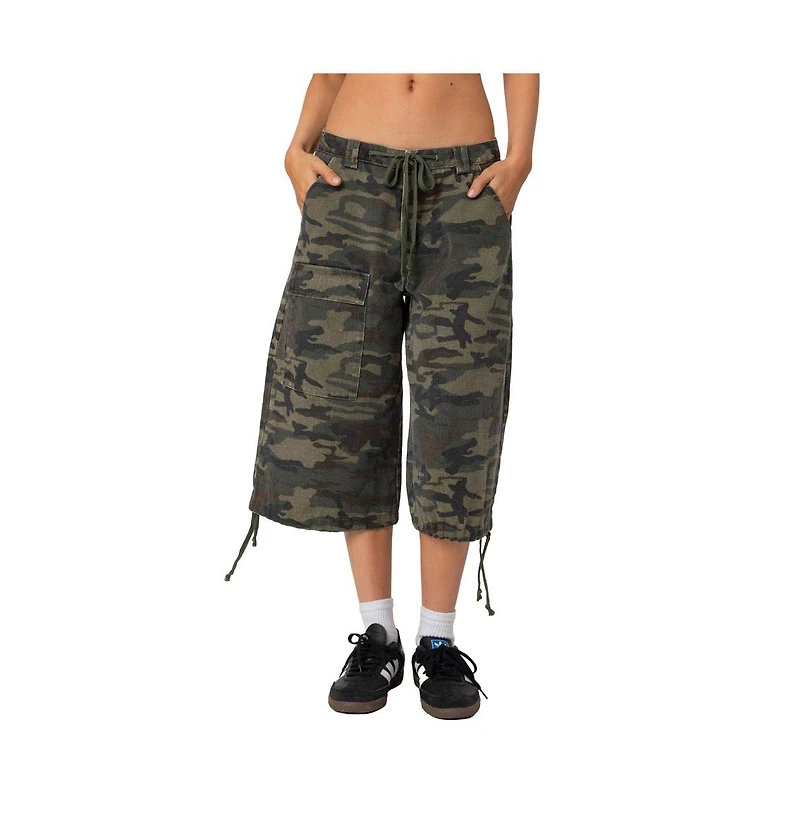 Edikted Women's Camo Cargo Bermuda Shorts