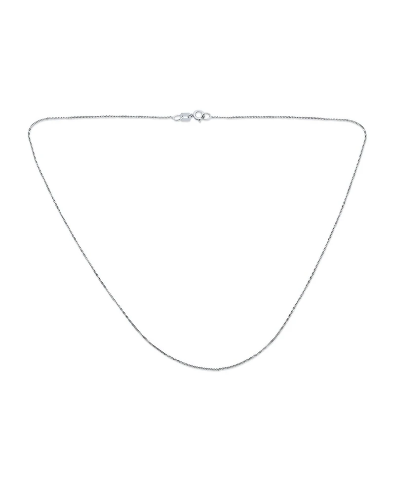 Bling Jewelry Ultra Thin 018 Gauge 0.5MM Thin14K Yellow White Rose Gold Rolo Curb Cable Chain Necklace For Women 16 Inch