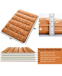 Futon Mattress Full Size, Floral Print Floor Pad Portable Dorm Sleeping Pad, 54"x 80"