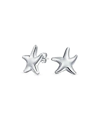 Bling Jewelry Hawaii Ocean Sea Life Tropical Beach Vacation Nautical Starfish Pendant Necklace Stud Earrings Jewelry Set Sterling Silver