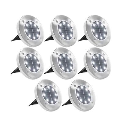 vidaXL Solar Ground Lights 8 pcs Led Lights White
