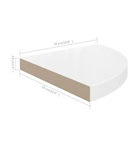 Floating Corner Shelves 4 pcs High Gloss White 13.8"x13.8"x1.5" Mdf