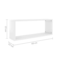 vidaXL Wall Cube Shelves 2 pcs 23.6"x5.9"x9.1" Engineered Wood